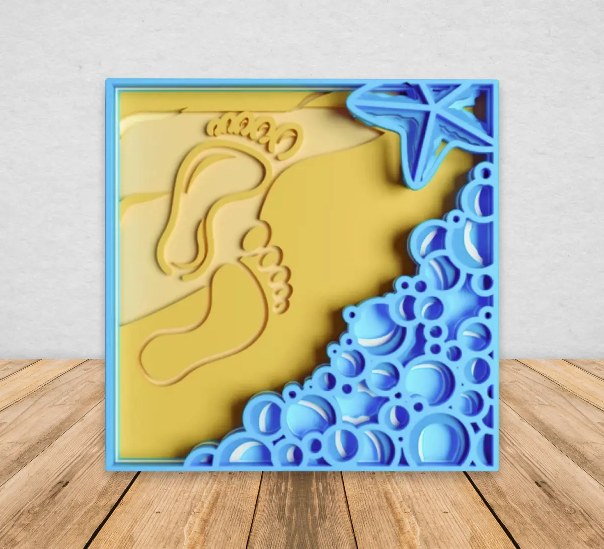 Beach Sandy Feet Ocean House Wall Hanging Decoration 3-D Layered Angel Tree Designs