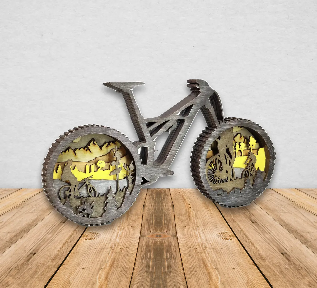 Mountain Biking Cycling Terrain Interior 3-D Design Gift Decor Angel Tree Designs