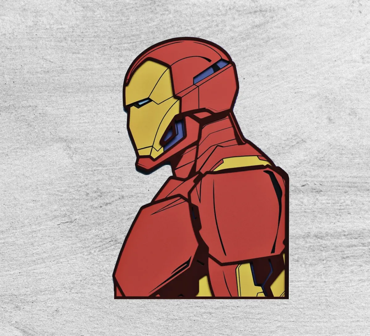 Iron Man Tony Stark Marvel Avengers Portrait Engraving Wall Art Movie Room Decor Angel Tree Designs