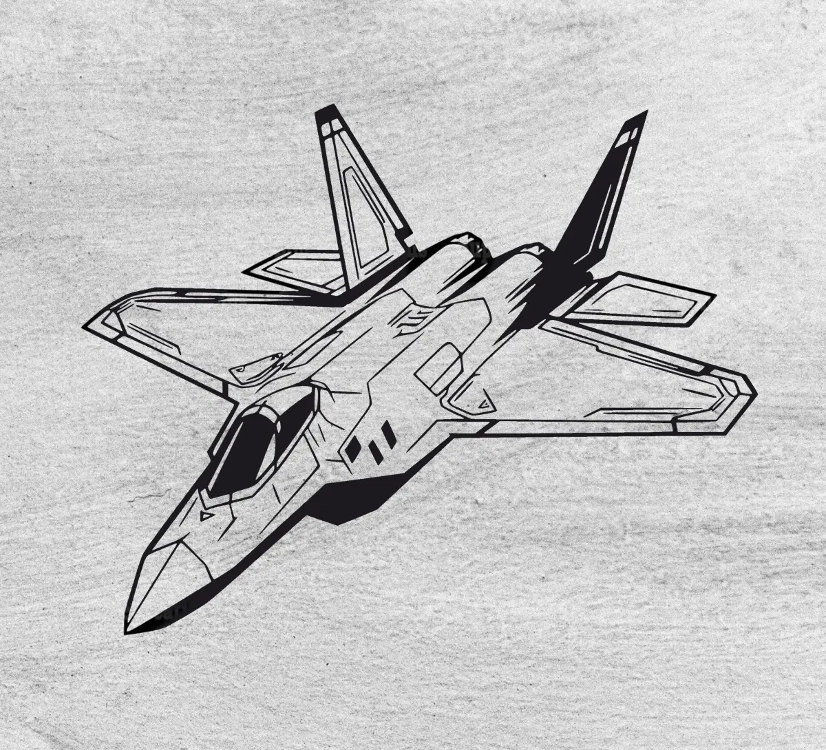 Lockheed Martin F-22 Raptor Stealth Aircraft Flat Engraving Wall Decor Gift Angel Tree Designs