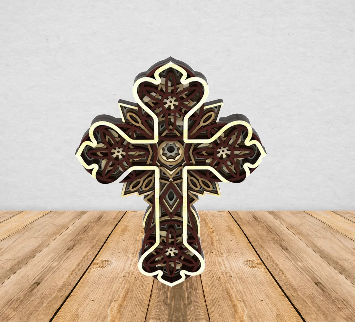 Personalized 3-D Wooden Cross Engraved Angel Tree Designs