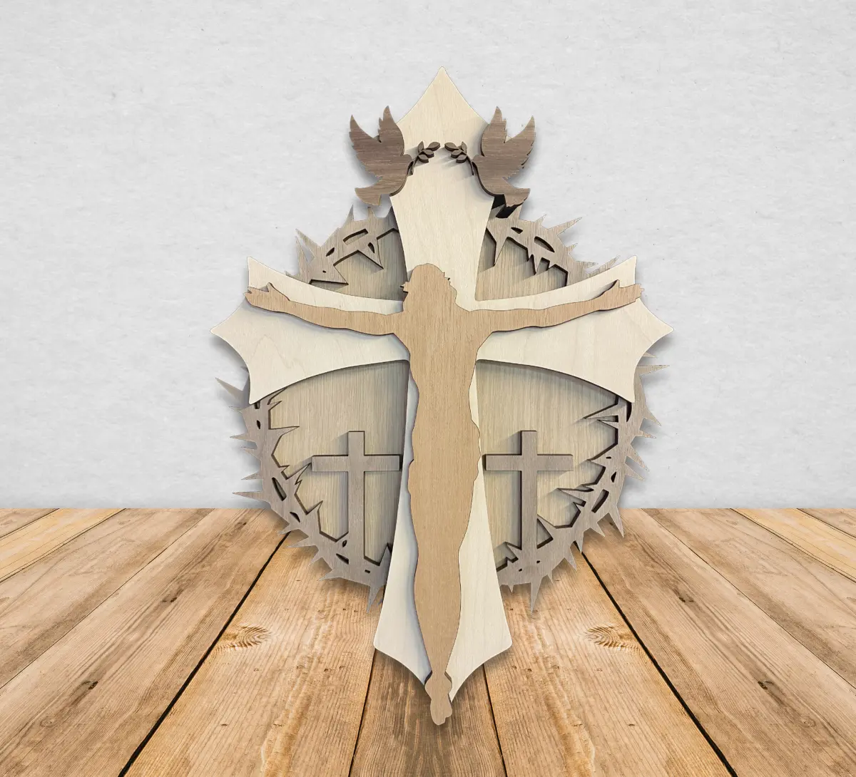 Personalized Wooden Cross Doves Christ Decoration Gift Angel Tree Designs