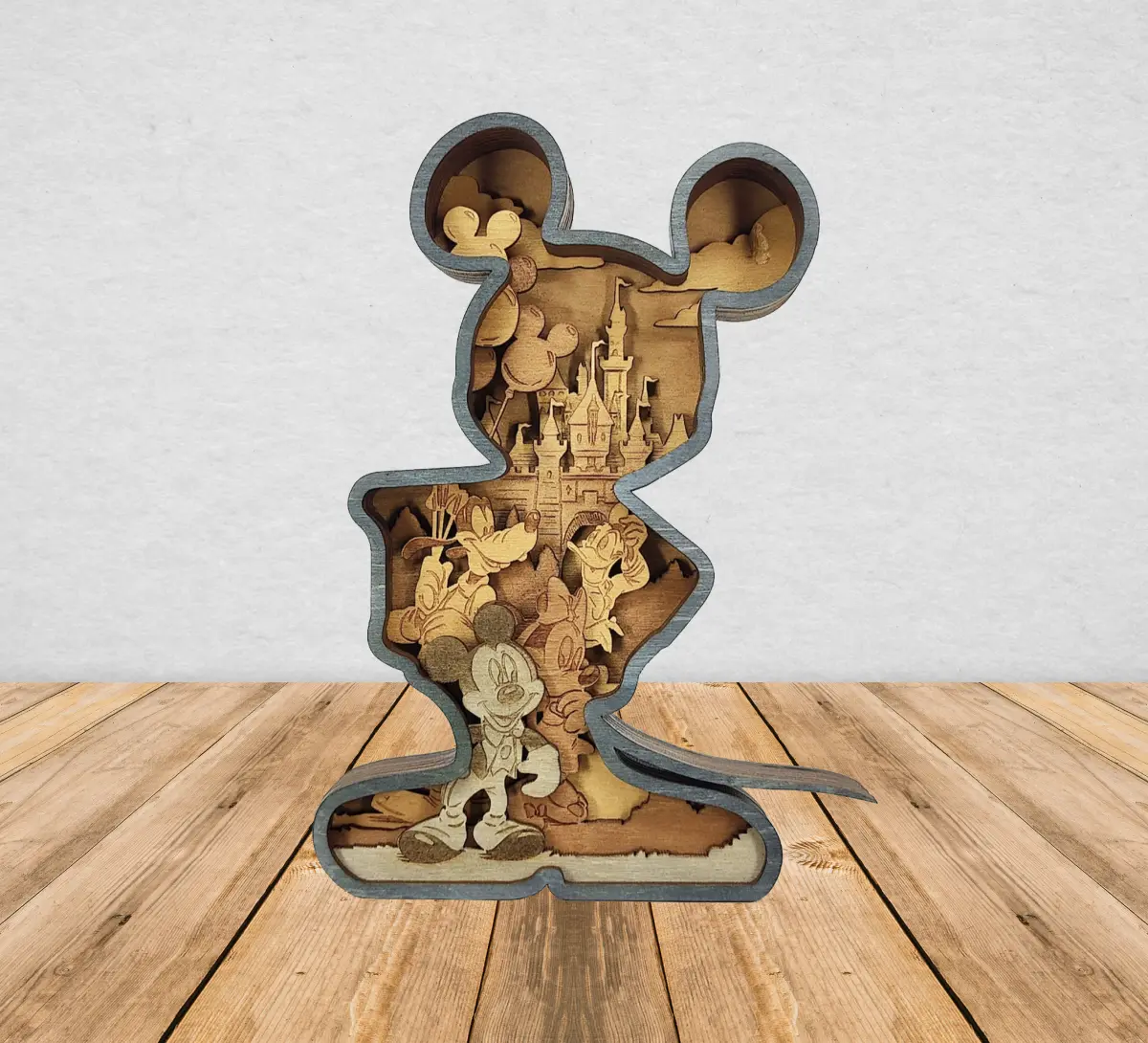 Stacked Mickey Mouse Disney 3-D Cut Wood Angel Tree Designs