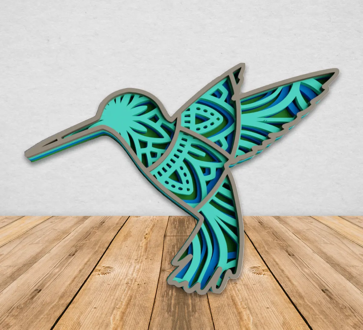 Tropical Hummingbird 3-D Engraving Mandala Interior Pattern Home Decor Angel Tree Designs