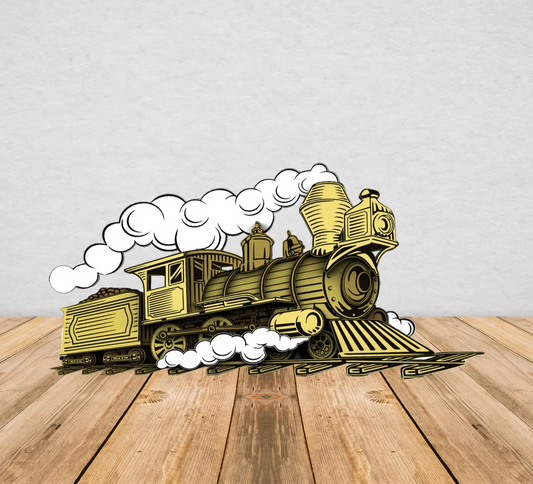 Wood Steam Train Laser Cut Gift Decoration Angel Tree Designs