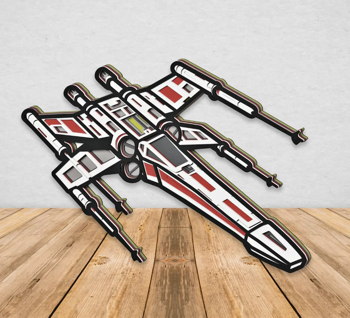 X-Wing Star Wars interior Laser Engraved 2-D Interior Home Decor Office Gift Angel Tree Designs